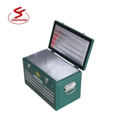 China Sustainable 20L Retro Stainless Steel Cooler Box Ice Chest Cooler Box for sale