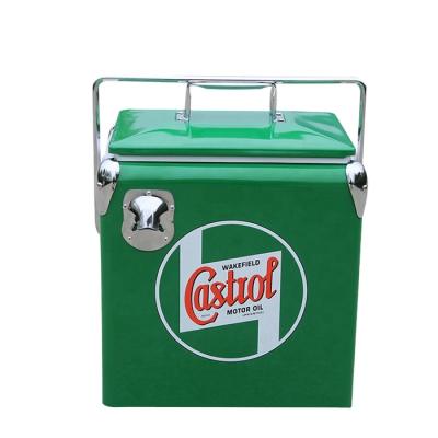 China Retro Viable Cooler Box Mini Freezer Metal Cooler Box For Beer for sale