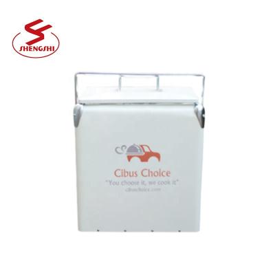 China Waterproof High Quality 17-Liter Metal Vintage Customized Cooler Box With Handle for sale