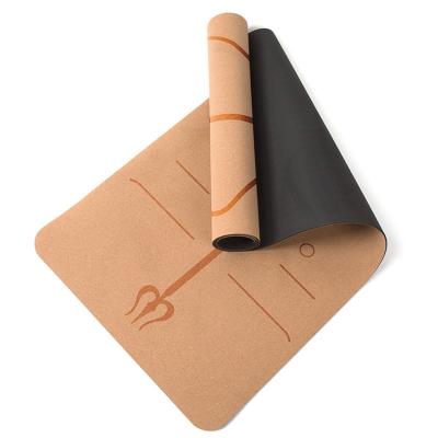 China Eco Friendly 5mm Custom Tree Anti-Slip Natural Rubber Tape Recycle Cork Yoga Mat for sale