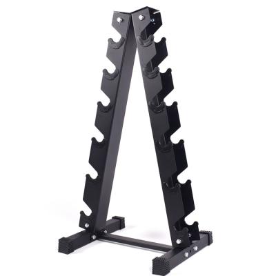 China Foldable 6 Row Metal Steel Dumbbell 3 Set Storage Tree Dumbbell Rack 3 Pairs 6 Pairs Powder Vertical Dumbbell Liner Rack for sale