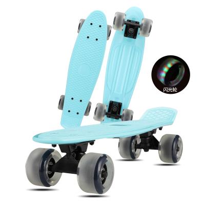 China 22 Inch Mini Board Cruiser Plastic Skateboard Fish Modern Full Deck White With Led Big Wheel for sale