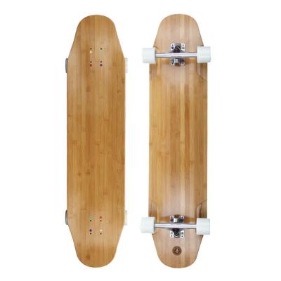 China Modern Customize Cut Shape Nature Bamboo With Fiberglass Reinforced Long Board Deck Wholesale Longboard Decks With Attractive Design for sale