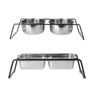 China Wholesale New Style Viable Double Size Multi-size Pet Bowl Stainless Steel Pet Bowl With Stand for sale