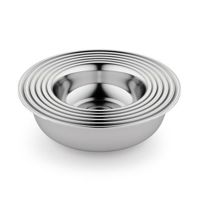 China Wholesale Slim Viable OEM Logo Mixing Bowl Stainless Steel Bowl Set Custom Dinnerware Set for sale