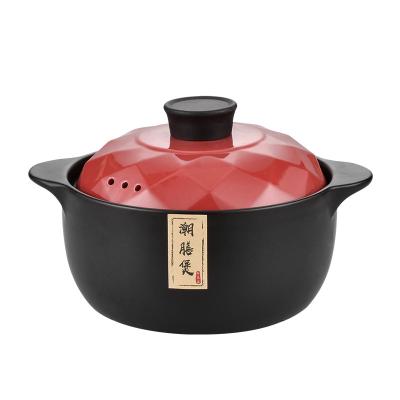 China RONGYE Sustainable Ceramic Pot Heat Resistance Cooking Pot Induction-Gas-Stove Safe Soup Cooking Pot for sale