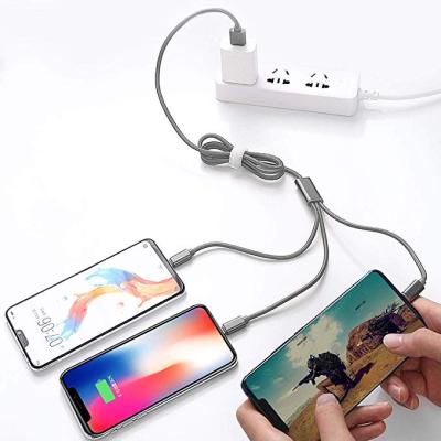 China MP3 / MP4 Player 3 In 1 Micro Lightning Cable Multiple Charger Braided Type C USB Charging Data Cable for sale