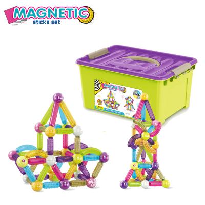 China Magnetic Building Toy 68 PCS Building Blocks PULL Back Toys Stacking Balls And Sticks Set for sale