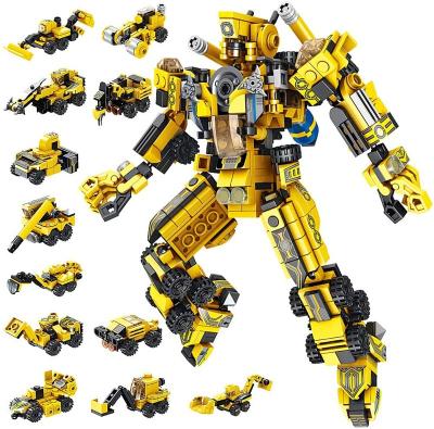 China Building Toy STEM Building Toys For Children 12 Vehicles Buildingblock Robot Kit In-1 Engineering Building Bricks for sale