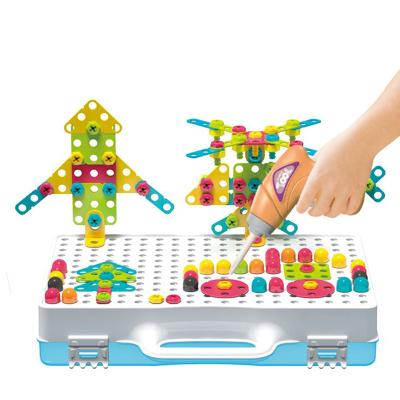 China 249 PCS Educational DIY Construction Toy Toys Electric Construction Drill Building Block Screw Puzzle for sale