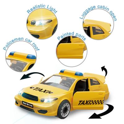 China Toy Kids Construction Engineering Taxi Car Diecast Parts With Sound Light Kids By Power Tool for sale