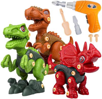 China Durable Take Apart Dinosaur Toys For Boys Building Electric Drill STEM Toy Set Learning For Children for sale