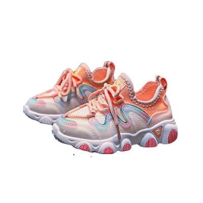 China Brand Casual Chunky Shoe 2021 Girls Boys Mesh Runner Sneakers Toddler /Little/Big Kid Sports School Kids Lace Up Trainers for sale