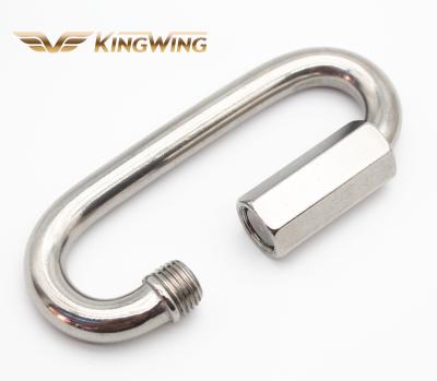 China Stainless Steel AISI304 AISI316 SS304 SS316 Safty Long Wide Jaw High Strength Polished Quick Link From Stainless Steel Factory China for sale