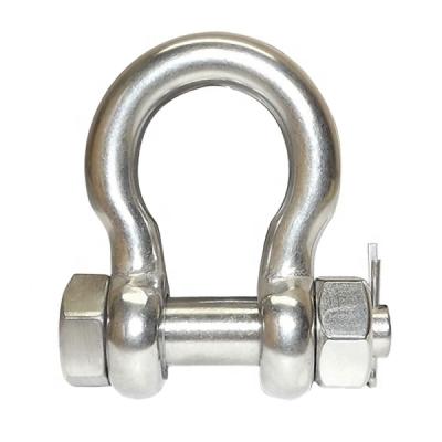 China Heavy Industry Stainless Steel USA Type G2130 Polished AISI304 AISI316 High Strength Lifting Omega Bow Type Anchor Shackle Bolt for sale