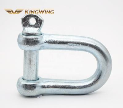 China Heavy Industry China Manufacturer Marine Hardware Galvanized Carbon Steel Forged Galvanized Dee Screw Pin Chain Large D Lifting Shackle for sale