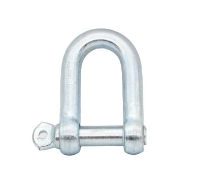 China Heavy Industry Galvanized Big Screw Pin Chain Galvanized European Dee Type Forged Shackle With Screw Collor Pin for sale