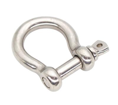 China Heavy Industry Stainless Steel AISI304 AISI316 Commercial Standard Marine Grade Screw Pin Anchor European Type Bow Shackle for sale