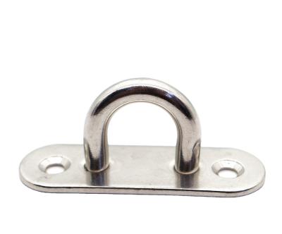 China AISI304 AISI316 Stainless Steel Oblong Marine Boat Eye Plate Marine Deck Hardware Stainless Steel Eye Plate for sale