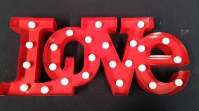 China Metal Marquee LED Letter Lights , Wedding Decoration Illuminated Love Sign for sale