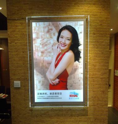 China Belichteter Kristall führte Plakat-Leuchtkasten, transparenten Film-Plakat-Rahmen LED von hinten beleuchteten zu verkaufen