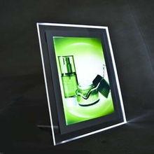 China Custom Table Standing Crystal LED Backlit Poster Frame For Advertisement for sale