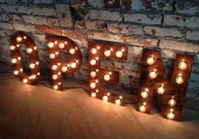 China Vintage LED Wedding Marquee Letters Retro Illuminated Signs For Decoration for sale