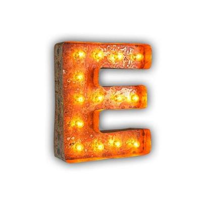 China Colorful 12 Inch LED Vintage Letter Lights Alphabet Letter E Sign Customized for sale