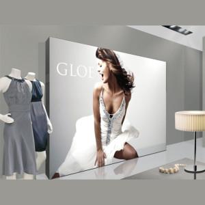 China LEIDENE van de Frameless Backlit Stof Lichte Doos Reclamevertoning voor Klerenwinkel Te koop