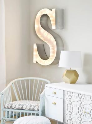 China LED Light Up Illuminated Vintage Letter Lights For Home Wall Decoration for sale