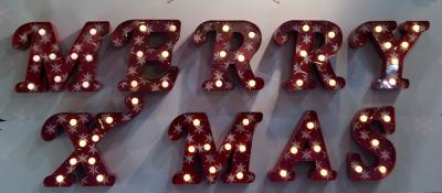 China XMAS / Wedding Party LED Light Up Letters , Vintage Lighted Marquee Letters for sale