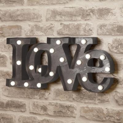 China Romantic Illuminated Love LED Light Up Letters Sign For Wedding Decoration 9'' / 12'' for sale