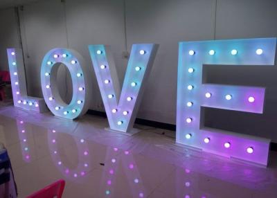 China RGB LOVE Light Up Alphabet Letters Lights , Big Letters For Wedding Decoration for sale