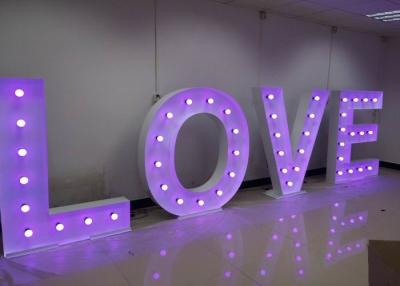 China Purple LOVE Big Wedding Letter Lights With RGB Colors For Warm Happy Wedding for sale