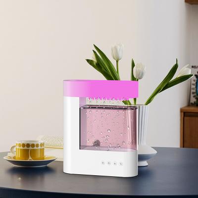 China 2023 New Arrival Custom Logo Ultrasonic Mist Rain Drop Cloud Humidifier Essential Oil New Humidifier for sale