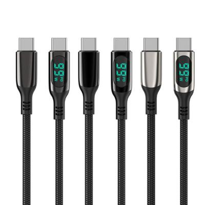 China Bendable USB Cable Fast Charging Led Display Screen USB Data Cable For Devices 100W PD Type C Charging USB Cable for sale