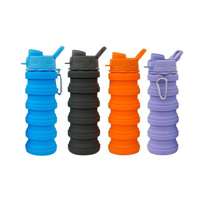 China 500ml Collapsible Sports Bottle Travel Silicon Sleeve Collapsible Water Bottle Viable/Recycled Cups Travel Outdoor Water Bottle for sale