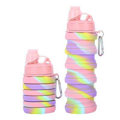 China Hot Selling Eco-friendly Silicone Collapsible Cup Sports Flexible Water Bottle Squeeze Products Free Sample With Logo for sale