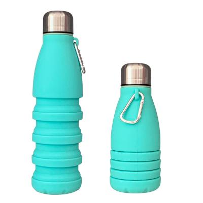 China Sustainable Coke Bottles 550ML Folding Coke 300ML Shape Silicone Collapsible Water Bottle For Outdoor for sale