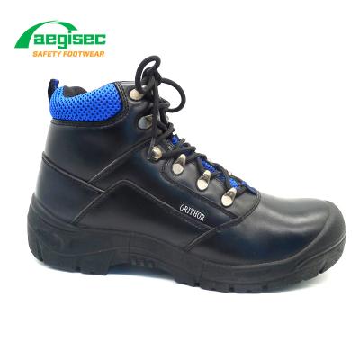 China AEGISEC Oil Slip Resistant Sole Boots Breathable Genuine Leather Leather Steel Toe Cap Work Safety Shoes bota de seguridad for sale