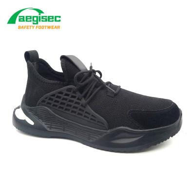 China AEGISEC Breathable Lightweight Fly Knit Slip Resistant PU Toe Cap Sole Steel Safety Shoes To Prevent Puncture Men To Work Sports Shoes for sale