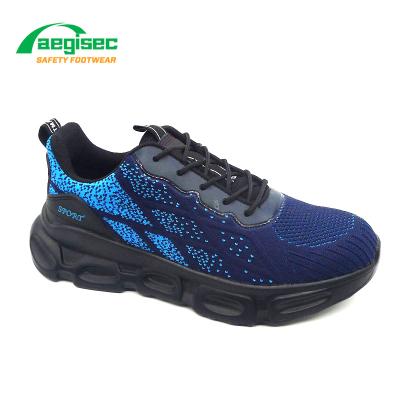 China Breathable AEGISEC Toe Cap Safety Shoes Steel Anti Static Oil Fly Knit+KPU Resistant Rubber Sole Prevent Puncture Work Shoes for sale