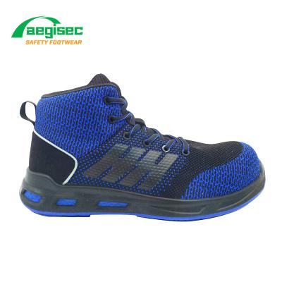 China AEGISEC breathable compound toe cap work safety shoes for flying knit lightweight sole safety pu calzado de seguridad boots for sale