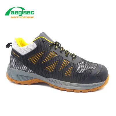 China AEGISEC KPU Breathable Light Slip Oil Resistant Rubber Sole Rubber Toe Cap Work Safety Shoes for sale