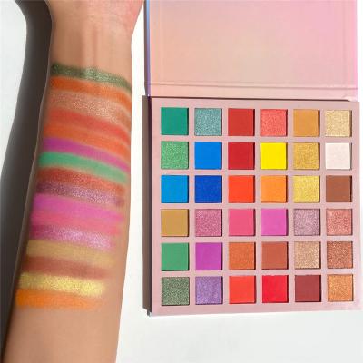 China Waterproof 2022 wholesale 36 color size pigment gradient color cardboard custom eyeshadow palette for sale