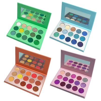 China Waterproof Makeup 15 Color Glitter Makeup Set Crocodile Eyeshadow Palette Private Label Brand Eyeshadow Luminous Pigmented Palette for sale