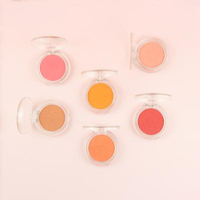 China 2022 waterproof ready to ship OEM cosmetics makeup blush container long lasting pink blusher powder cheek makeup single orange blusher for sale