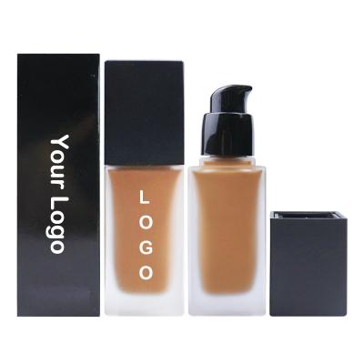 China Custom Organic Makeup Private Label Moisturizer Logo 15 Colors Facial Liquid Make Up Full Cover Foundation for sale