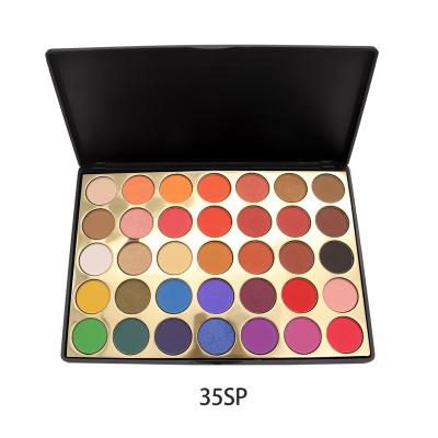 China Aonuo Eyeshadow Palette High Dye Makeup Eyeshadow Palette 35Colors Waterproof Earth Tone Private Label for sale