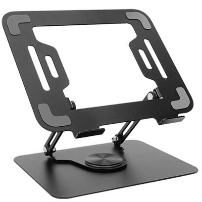 China (Size) Metal Laptop Stand 360 Swivel Stable Adjustable Rotating Laptop Riser Foldable Metal Laptop Stand for MacBook for sale